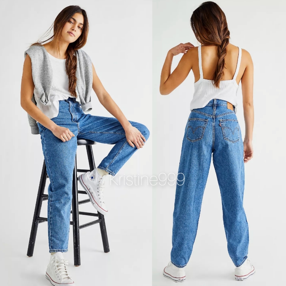 NWT Levi's x Free People High Rise Loose Tapered Jeans Hold My Purse 24 - Picture 5 of 13